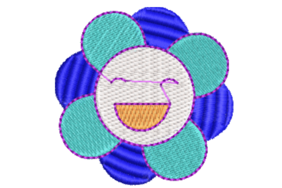 Download Smiling Flower Embroidery Design - Smiling Collection