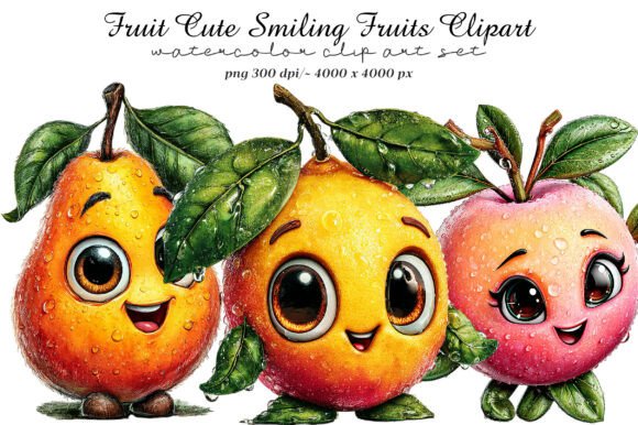 Download Fruit Cute Smiling Fruits Clipart - Smiling Collection