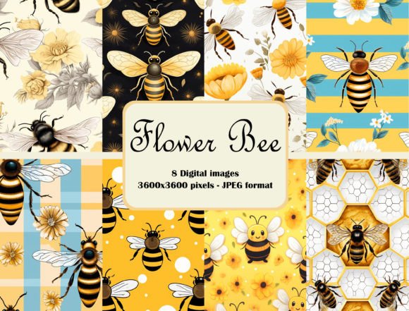 Download Bee Bundle Digital Paper Pattern - Bee bundle Collection