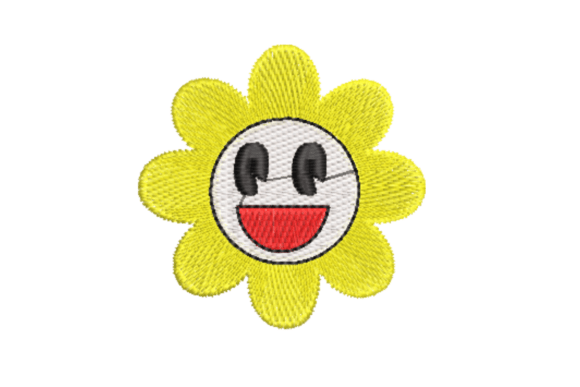 Download Smiling Flower Embroidery Design - Smiling Collection