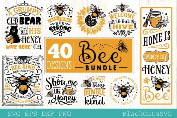 Download Bee Bundle SVG 40 Designs Honey SVG - Bee bundle Collection