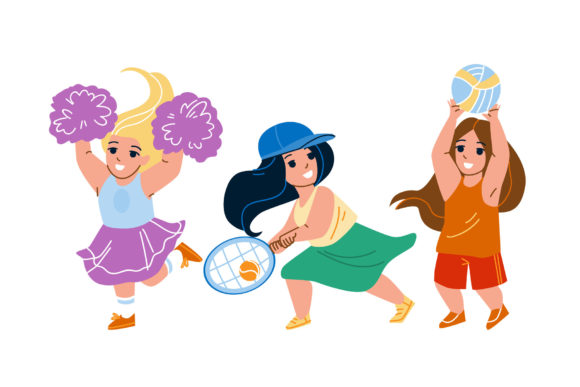 Download Girls Kids Playing Sport Game and - Premium Bundle