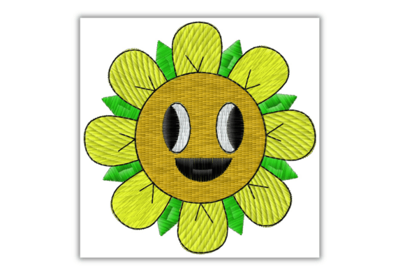 Download Smiling Flower Embroidery Design - Smiling Collection