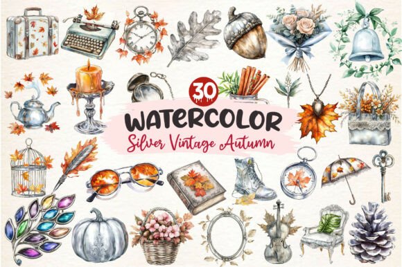 Download Silver Vintage Aesthetic Autumn Clipart - Vintage aesthetic Collection