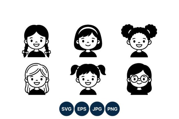 Download Smiling Girl Vector Faces Set - Smiling Collection
