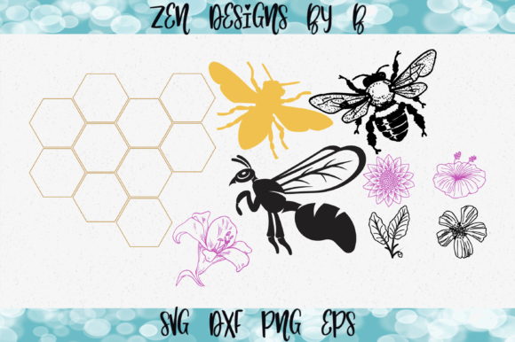 Download Bee Bundle with Honeycomb Graphic - Bee bundle Collection