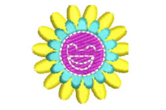 Download Smiling Flower Embroidery Design - Smiling Collection