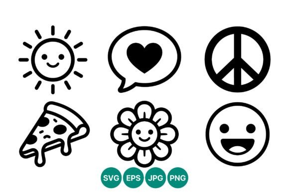 Download Smiling Sun Heart Peace Pizza Flower - Smiling Collection