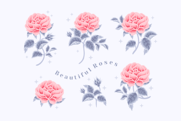 Download Vintage Aesthetic Rose Flower Branch Set - Vintage aesthetic Collection