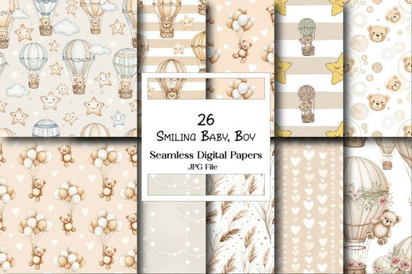 Download Smiling Baby, Boy Seamless Pattern - Smiling Collection
