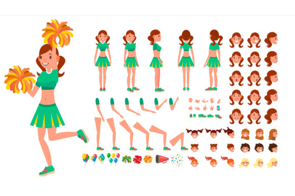 Download Cheerleader Girl Vector. Animated - Premium Resources
